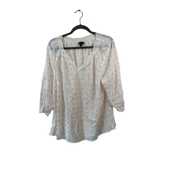 Lane Bryant Printed White Blouse Size 14 - Picture 1 of 4